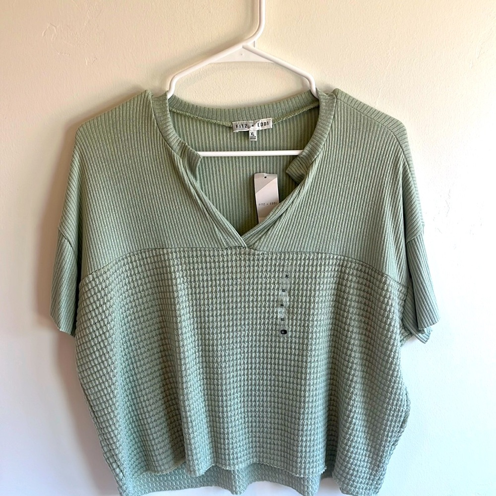 Cropped Green Knitted Top